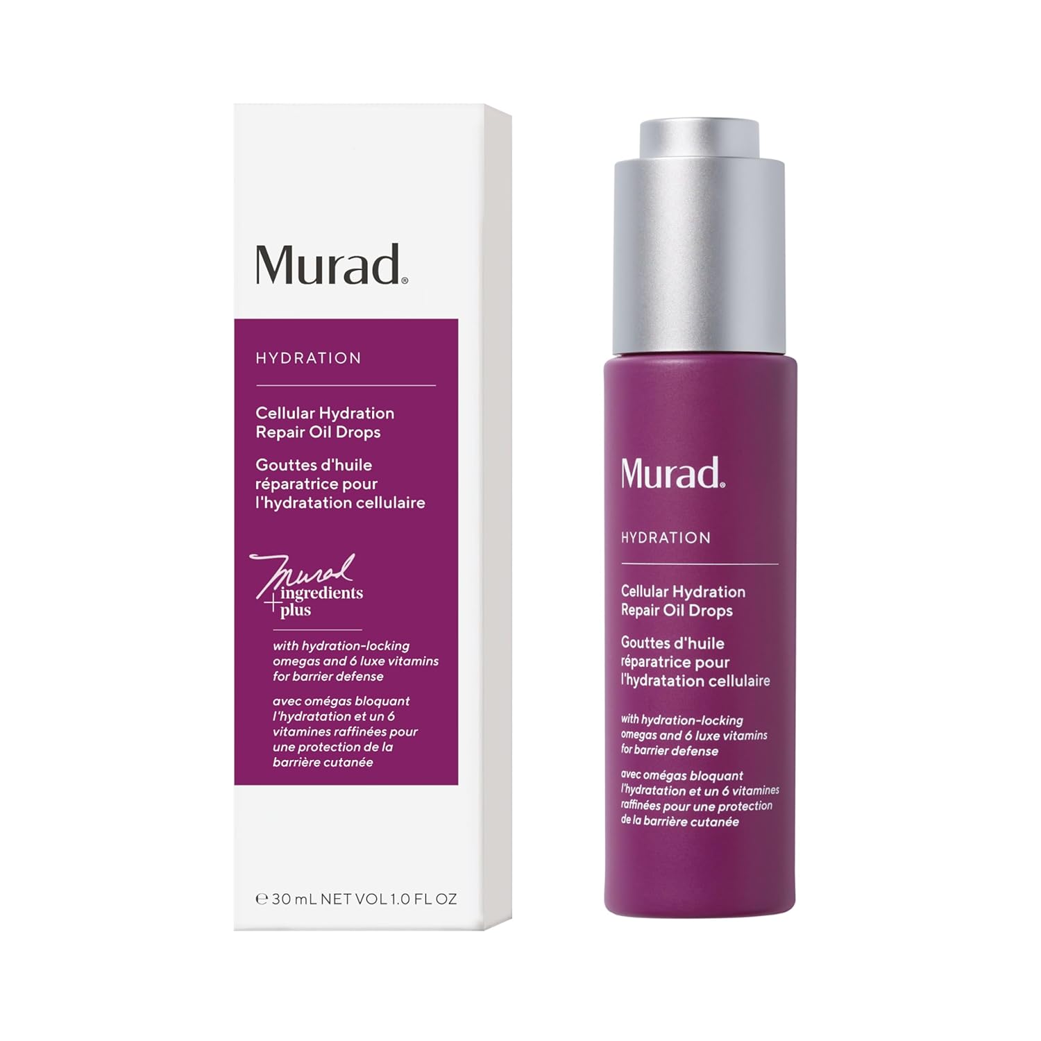Murad Cellular Hydration Repair Oil Drops – Hydrating Facial Oil for Dry, Dehydrated Skin – Strengthens Skin Barrier, Boosts Radiance & Smoothness – Lightweight, Fast-Absorbing Formula – 1.0 oz