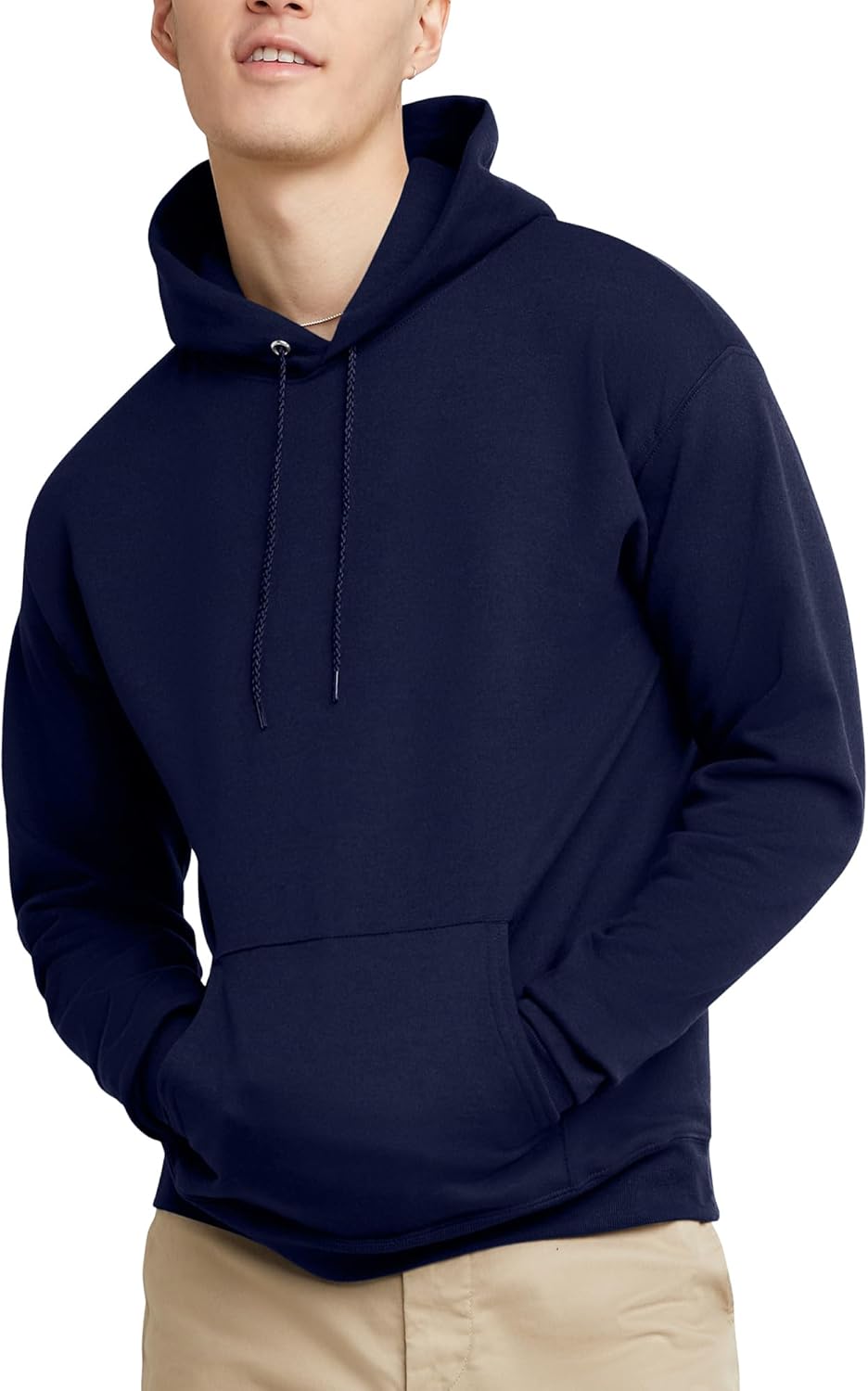 EcoSmart Hoodie, Midweight Fleece, Pullover Hooded Sweatshirt for Men Large Navy