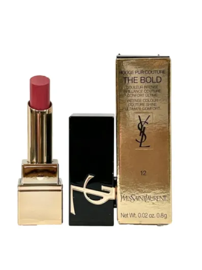 YVES SAINT LAURENT YSL Rouge Pur Couture THE BOLD Lipstick Color # 12 NU INCONGRU (MINI/SMALL/SAMPLE SIZE/TRAVEL SIZE) - 0341, RED
