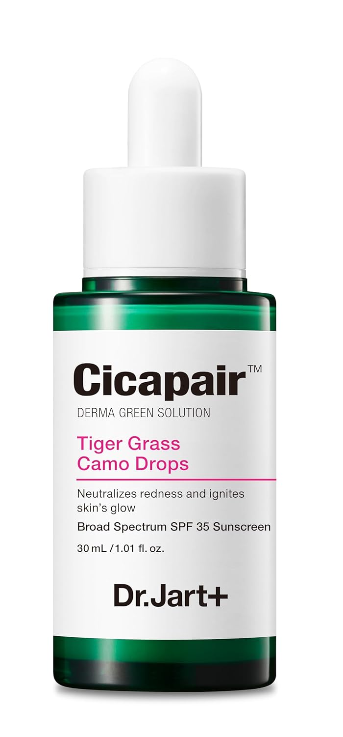 Dr.Jart+ Cicapair Tiger Grass Camo Drops Tinted Serum SPF 35 with Centella Asiatica - Skin Tint - Korean Skin Care Makeup Hybrid, 1.01 Fl Oz