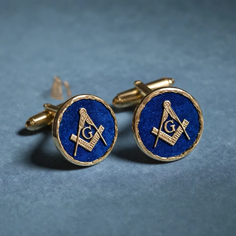 Elevate your style with a masonic blue lodge cufflinks and stud set
