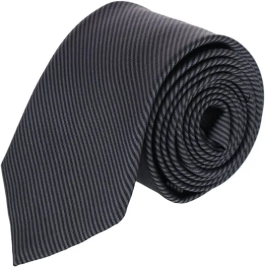 Men's Leyton Big and Tall Diagonal Lined Tone on Tone Silk Necktie Graphite