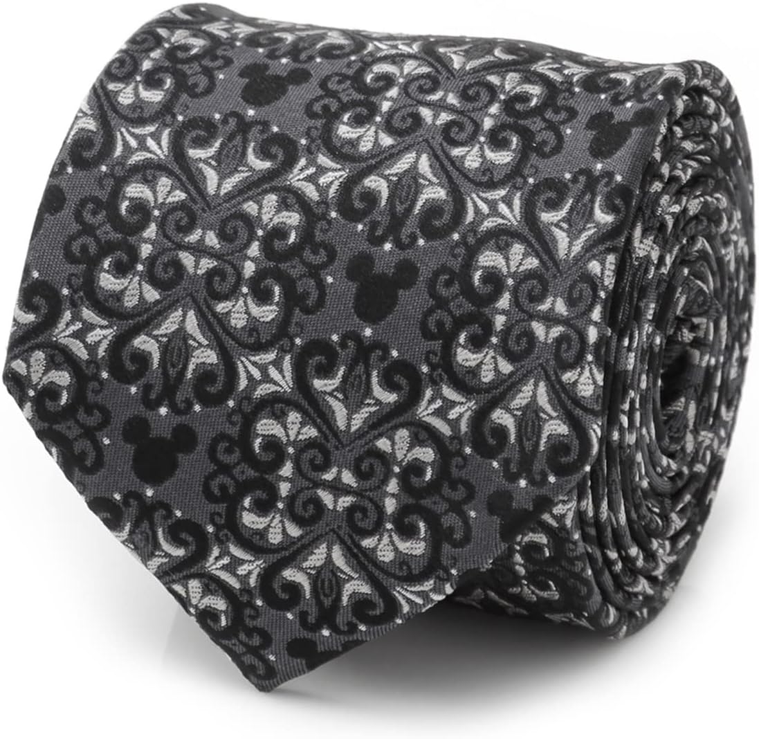 Cufflinks Inc - Disney Silk Neckties for Men, Officially Licensed - Black Charcoal