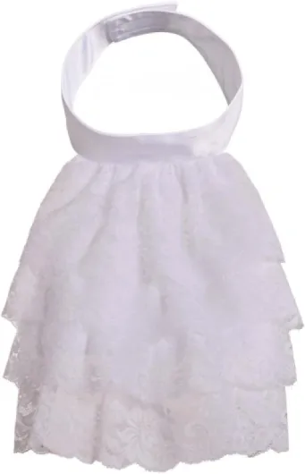 Colonial Lace Jabot Cuffs Set Costume Accessory Big White Jabot