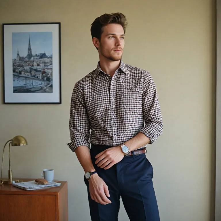 How to style brown gingham for a modern masculine look