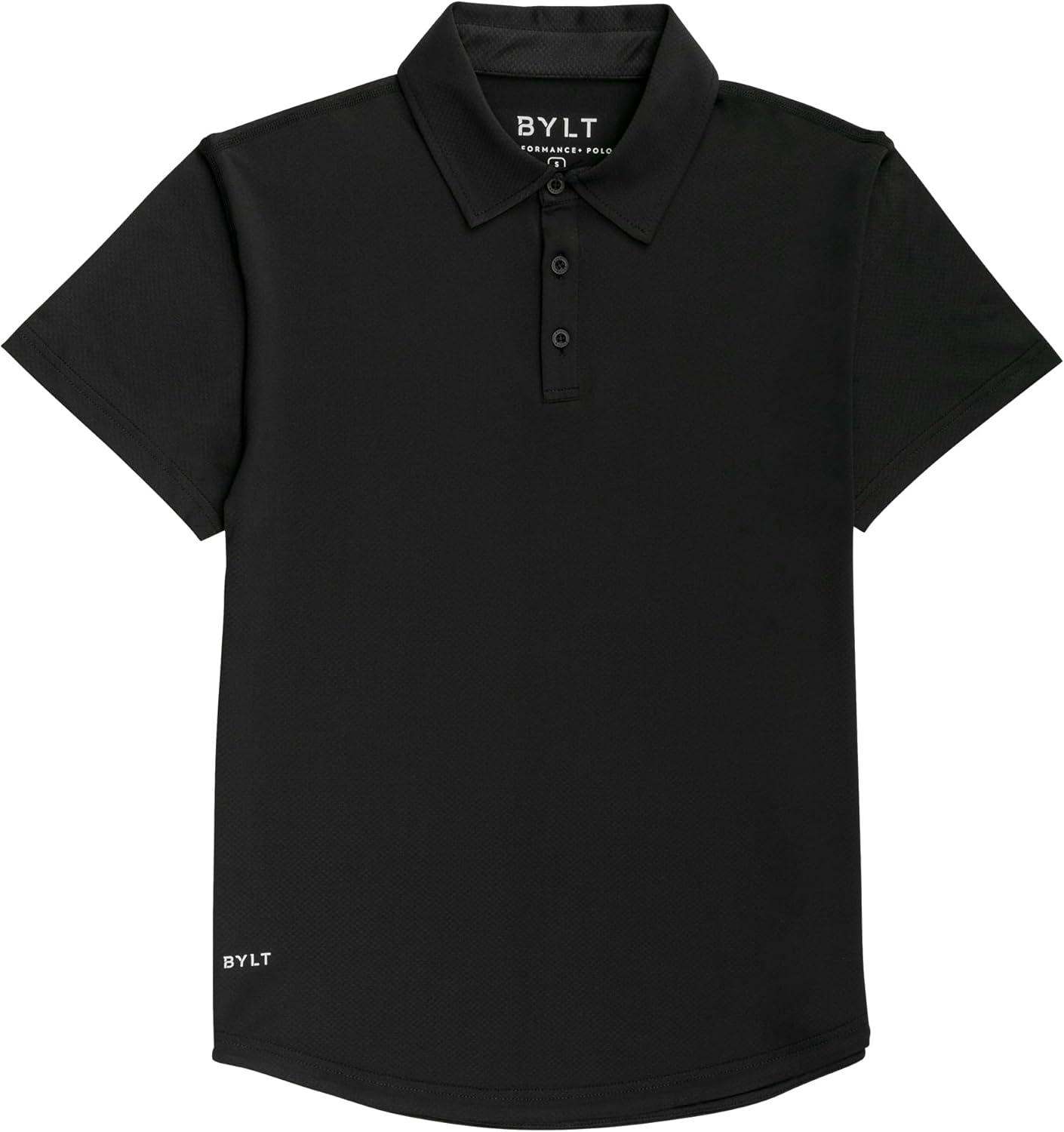 Performance Drop-Cut Polo Men's Shirt - Classic Fit, Collared Shirt for Men - Active & Casual Comfort Wear - Lightweight Large Black