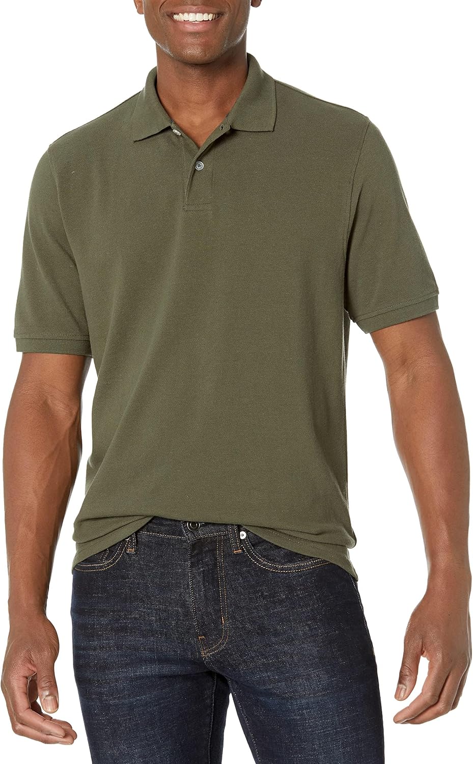 Men's Regular-Fit Cotton Pique Polo Shirt (Available in Big & Tall) XX-Large Olive