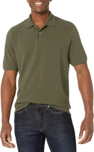 Men's Regular-Fit Cotton Pique Polo Shirt (Available in Big & Tall) XX-Large Olive