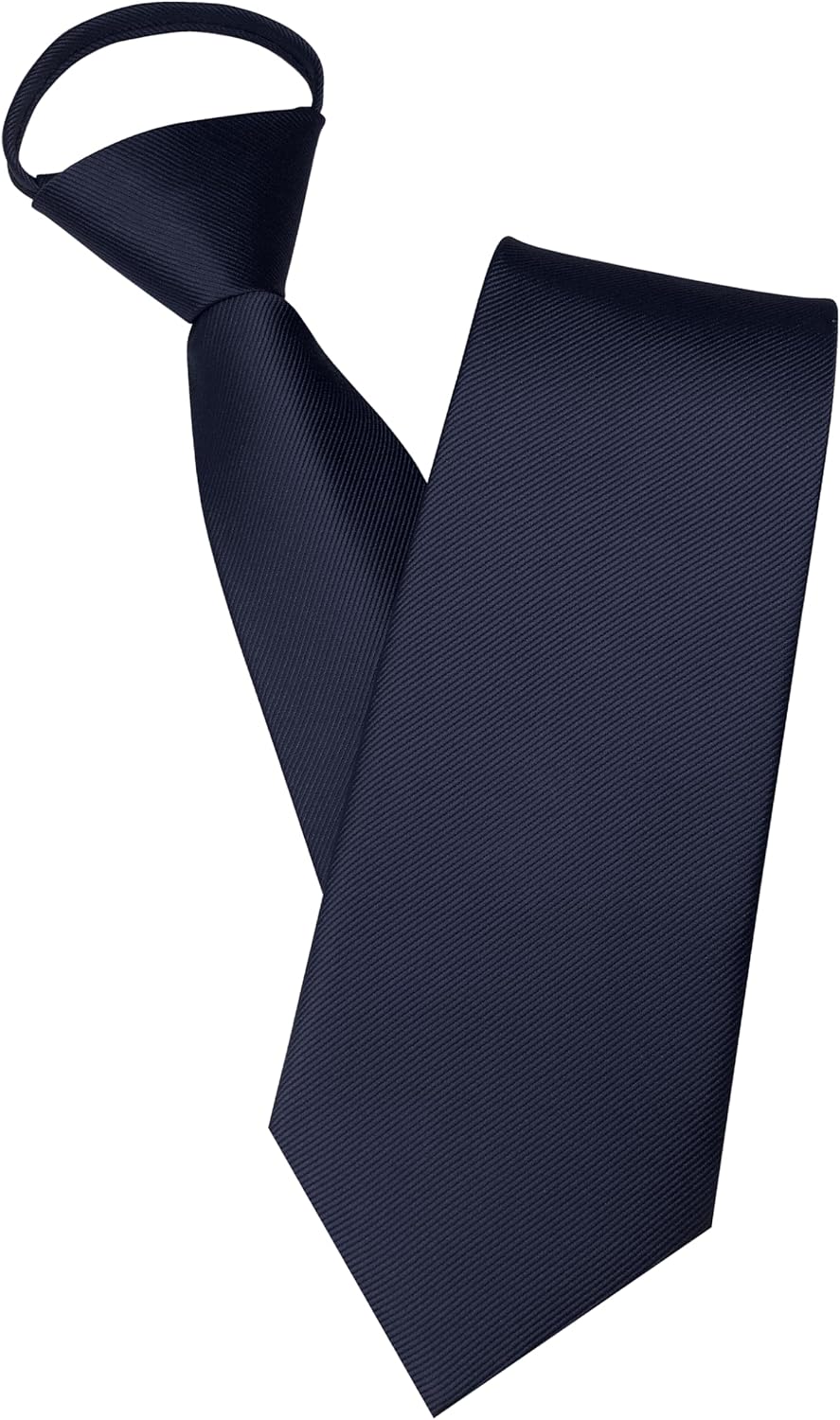 3.15“Solid Color Pre-tied Adjustable Necktie for Business and Wedding Navy Blue