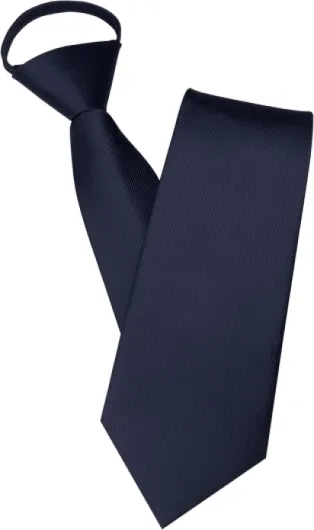 3.15“Solid Color Pre-tied Adjustable Necktie for Business and Wedding Navy Blue