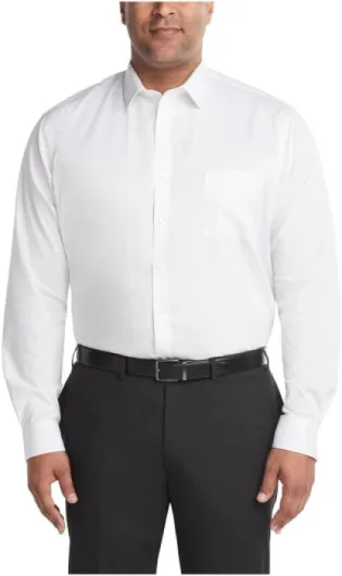 Men's Tall Fit Ultra Wrinkle Free Flex Collar Stretch Dress Shirt (Big & Tall) 20" Neck 35"-36" Sleeve White