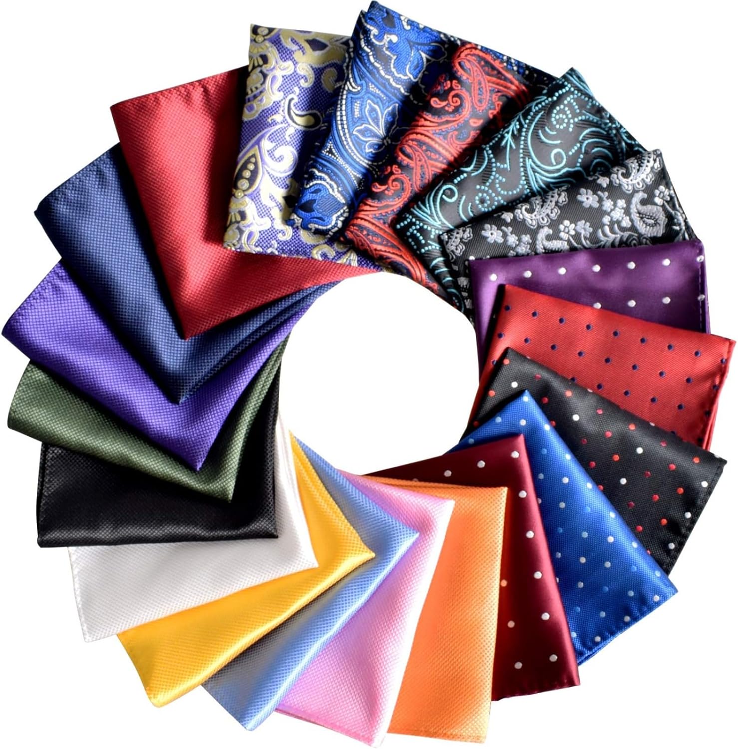 Jeatonge Pocket Squares for Men 20 Pack Mens Pocket Squares handkerchiefs Set Assorted Colors with Box