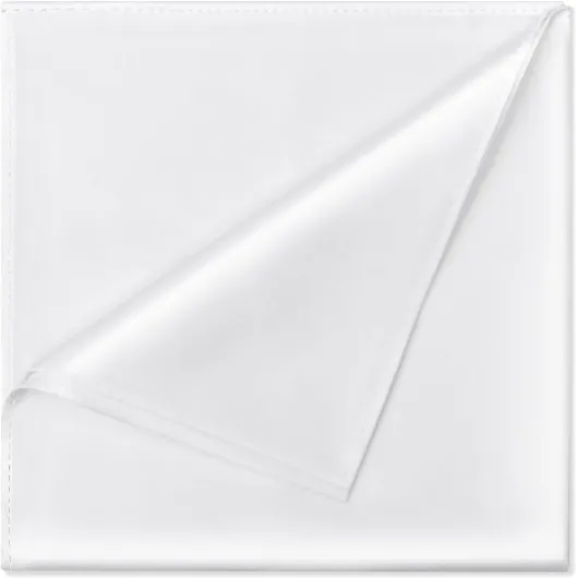 Satin Pocket Square for Men, Vegan Silk Suit Handkerchief White