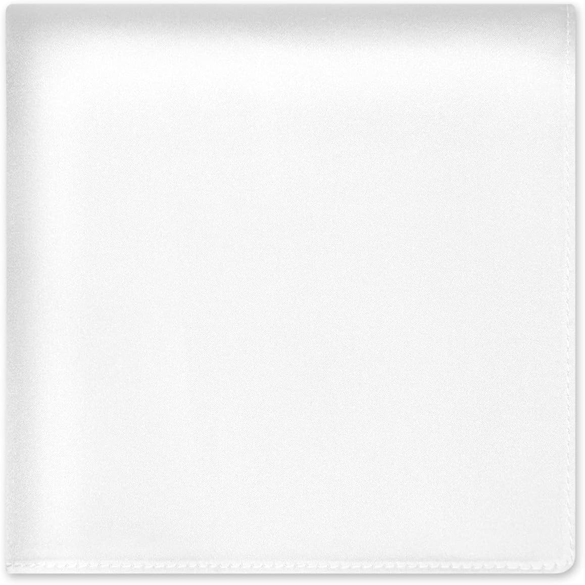 100% Pure Silk Pocket Square Solid Color White