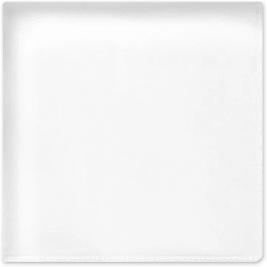 100% Pure Silk Pocket Square Solid Color White