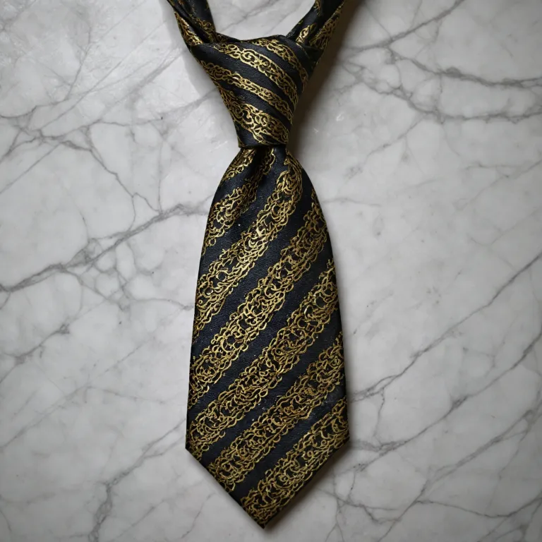 Elevate your style with a black and gold necktie