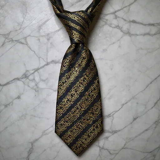 Elevate your style with a black and gold necktie