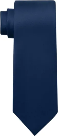 Men's Ties Solid Pure Color Plain Neckties Formal Black Ties For Men 004-navy Blue