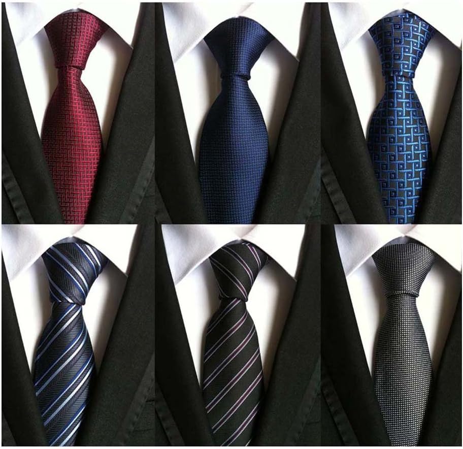 Lot 6 PCS Classic Men's Silk Tie Necktie Woven JACQUARD Neck Ties Style 014