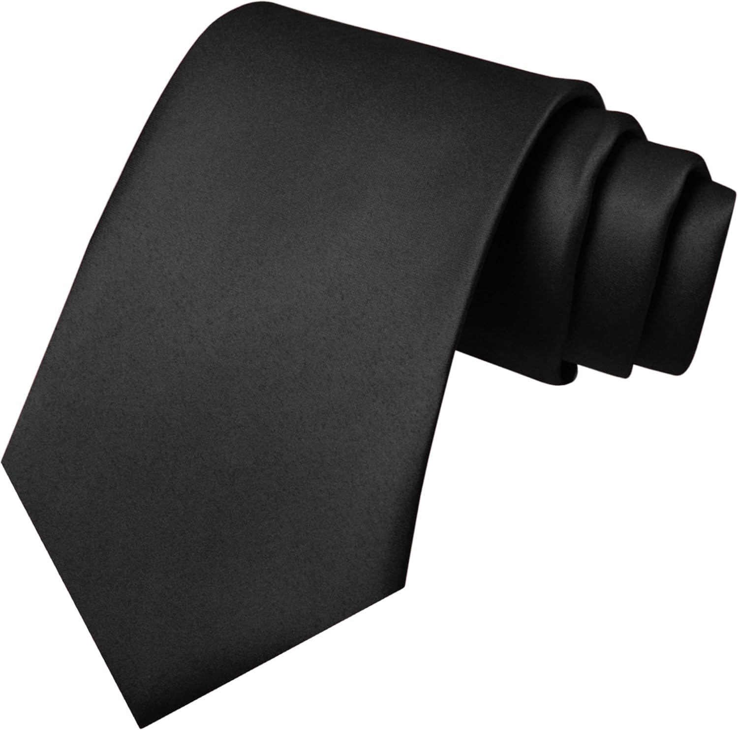 Solid Color Tie Mens Necktie for Business and Wedding Black