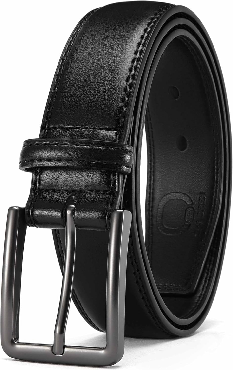 Mens Belt Leather - 1 3/8" Dress Belts for Men - Considerate Gift for Work Business Casual Jeans Black 36 (Fits Waist 34"-35")