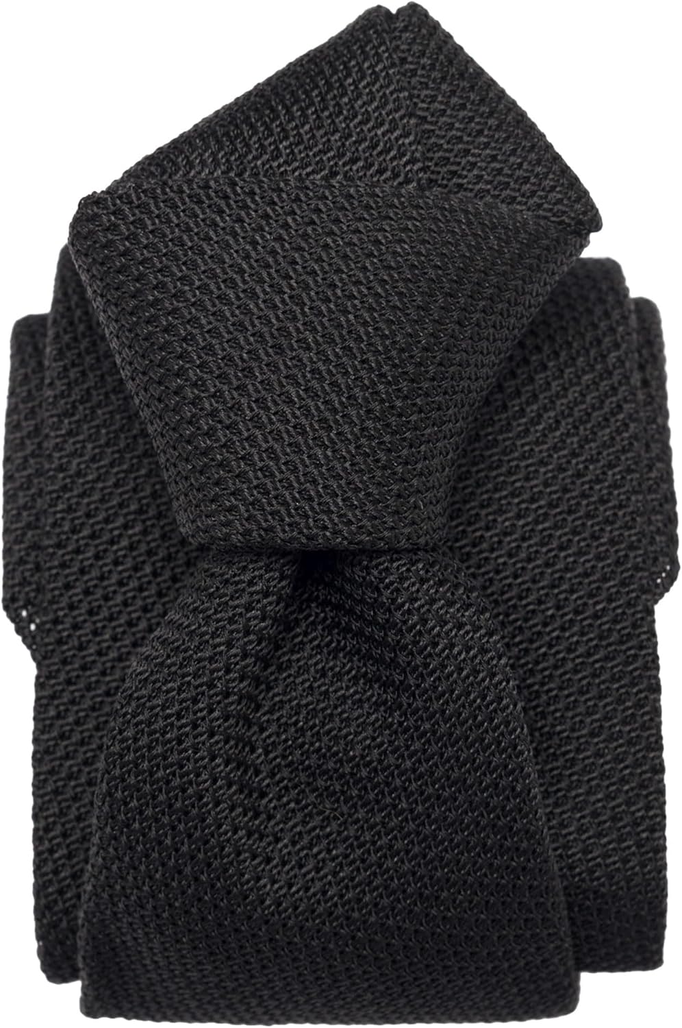 Men's Italian 100% Silk Grenadine Ties - Extra Long - Handmade in Como, Italy Black