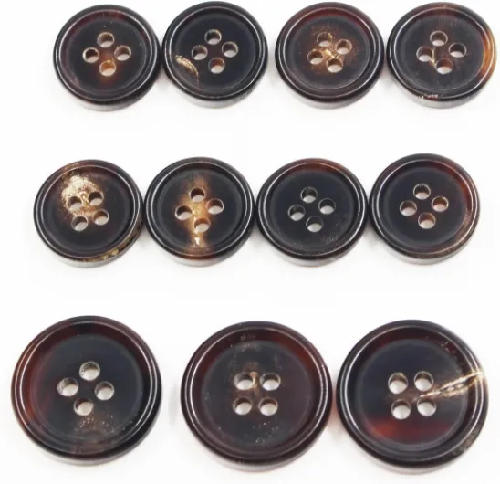 KENDANY 11 Pieces Genuine Natural Horn Blazer & Suits Button Set - for Blazer, Sport Coat, Uniform(Dark Brown 1# 0.59inch-0.79inch)(15mm-20mm)