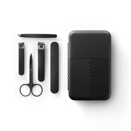 ® Shears 3.0, 5-Piece Precision Men’s Nail Grooming Travel Kit, Stainless Steel Manicure Set with Fingernail & Toenail Clippers, Nail File, Slant Tip Tweezers, Cuticle Scissors, Travel Case The Shears 3.0