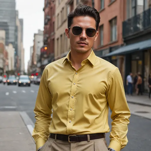 How to style a men's gold dress shirt for a standout look