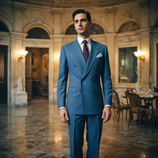 Elevate your style with a grey double breasted suit
