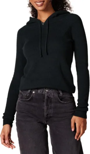 Women's Soft Touch Hooded Pullover Sweater Small Black
