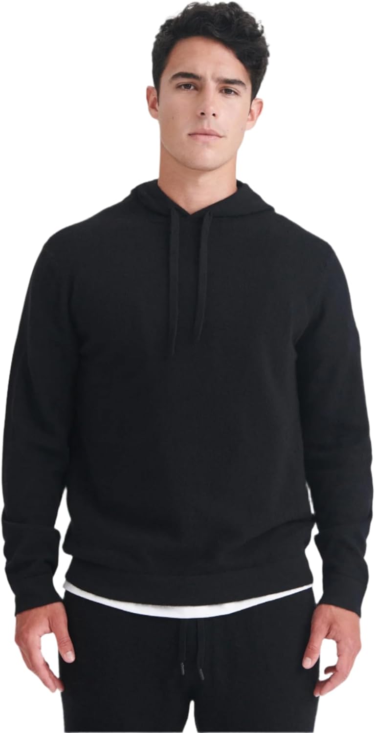 Mens The Off-duty Cashmere Hoodie Large Black