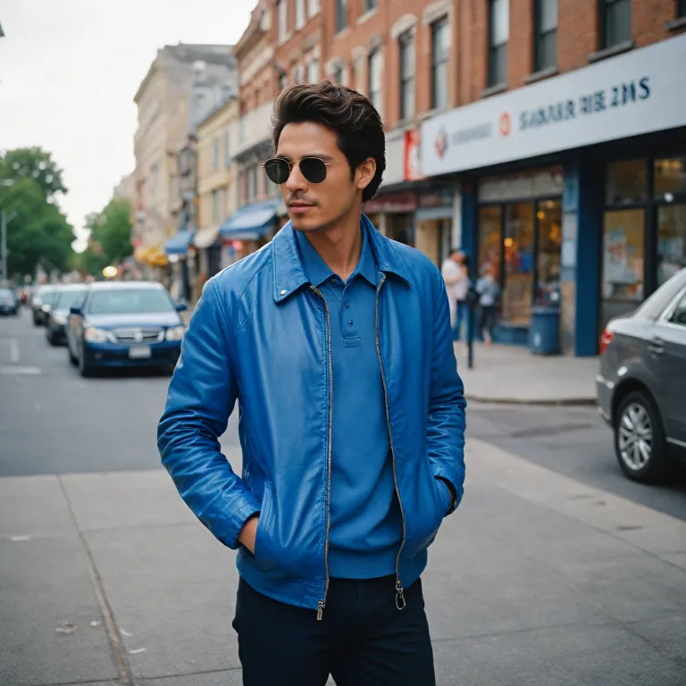 How to style a blue colour leather jacket for men passionate about fashion