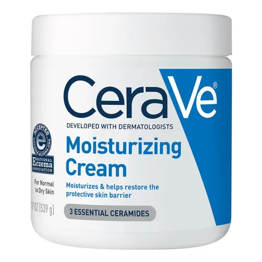Moisturizing Cream, Body and Face Moisturizer for Dry Skin, Body Cream with Hyaluronic Acid and Ceramides, Daily Moisturizer, Oil-Free, Fragrance Free, Non-Comedogenic, 19 Ounce 19 Ounce (Pack of 1)
