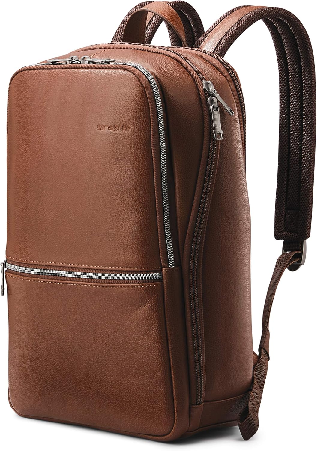 Classic Leather Slim Backpack One Size Cognac