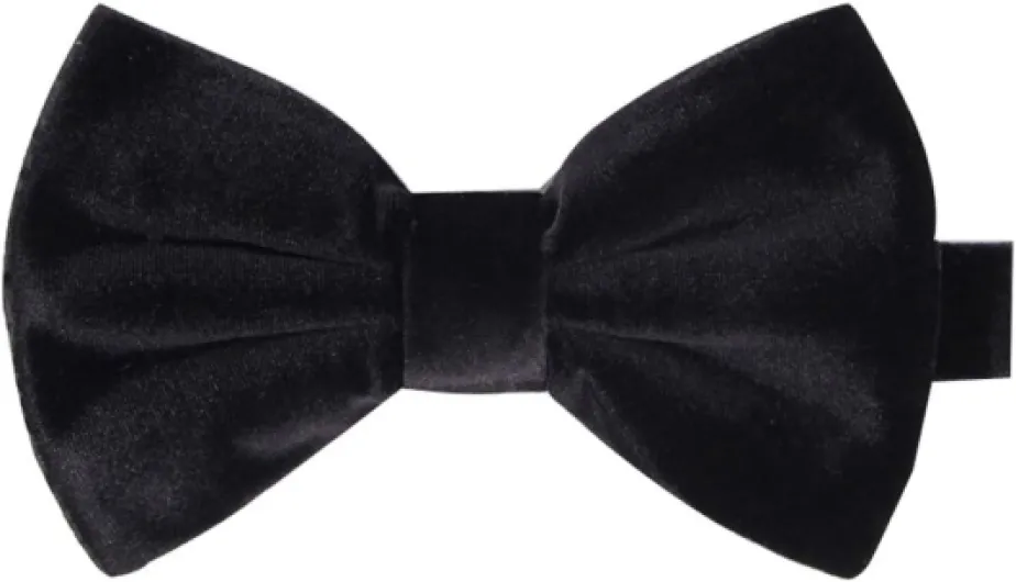 Men's Velvet Bow Tie Many Colors Large Black