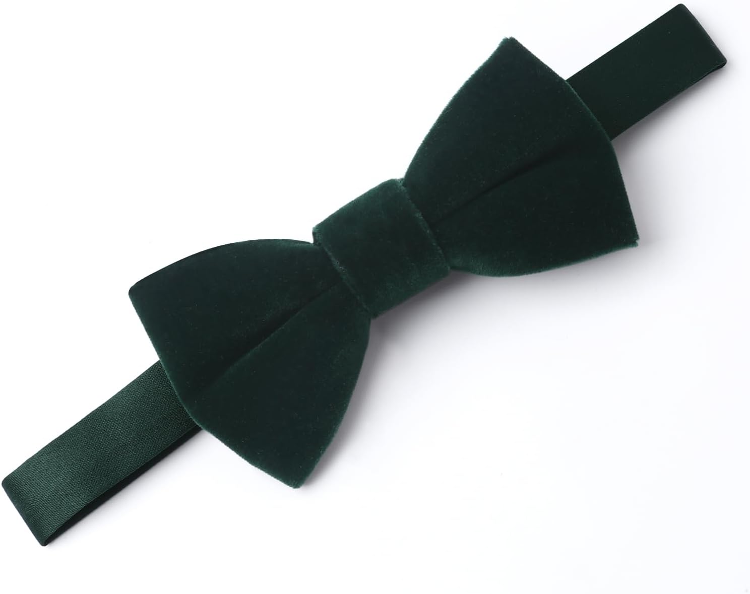 Pre-Tied Velvet Bow Ties for Toddlers - Solid, Adjustable Child Bow Ties With Gift Box Dark Green