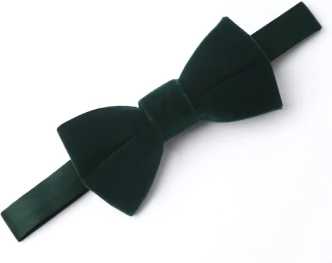 Pre-Tied Velvet Bow Ties for Toddlers - Solid, Adjustable Child Bow Ties With Gift Box Dark Green