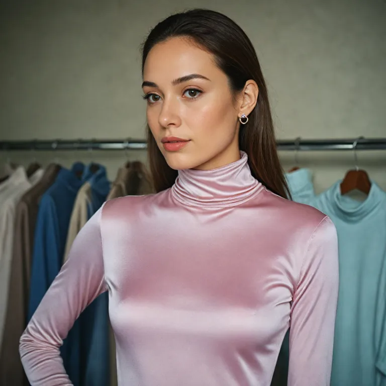 Elevate your style with the refined elegance of a silk turtleneck