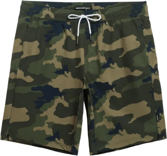 Mens Swim Trunks 9 Inch with Mesh Lining Bathing Suit Stretch Board Shorts with Zip Pockets for Swimming Camouflage X-Large