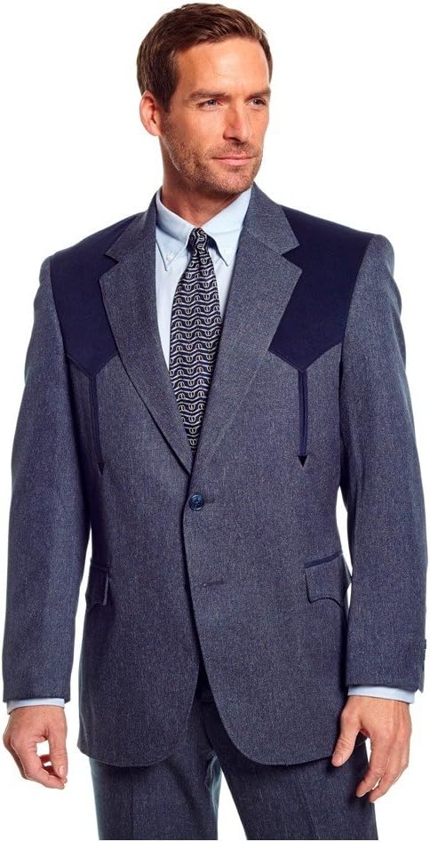 Black Polyester Swedish Knit Blazer by Circle S 56 Big Tall Heather Navy