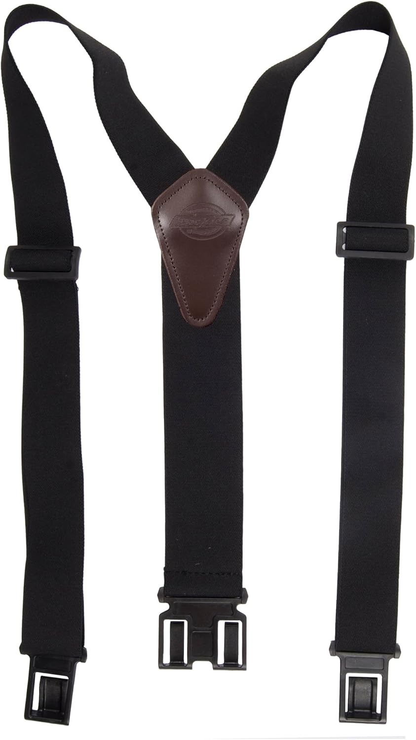 Men's Belt Clip Stretch Suspenders – Adjustable Fit for Work or Casual Wear Black One Size