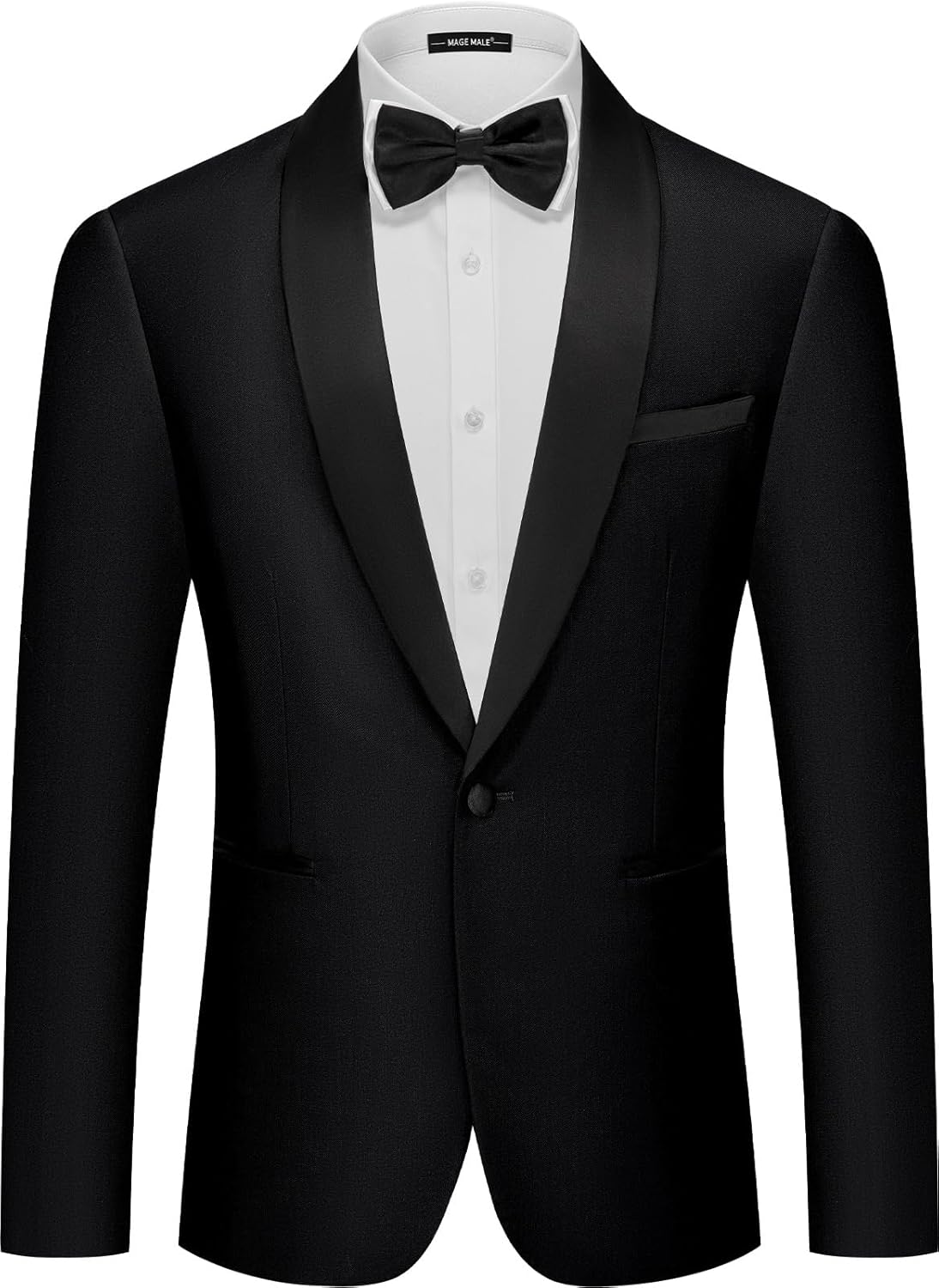 Mens Tuxedo Jacket Shawl Lapel Suit Jacket Slim Fit Blazer Jacket for Dinner,Prom,Wedding Large Black