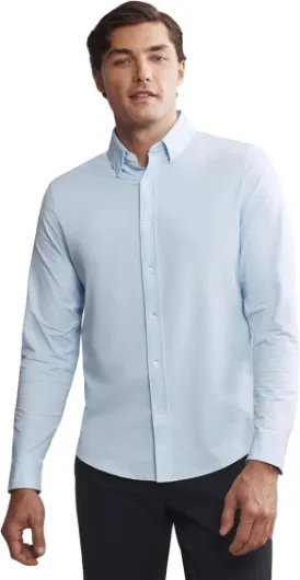 Men's Commuter Shirt, Performance Dress Shirts for Men, Machine Washable, Wrinkle Resistant, Classic Fit (Business Blue, Medium)