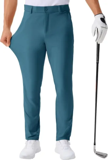 Men's Golf Pants 30"/32"/34" Inseam Lightweight Stretch Work Dress Pants 34W x 30L Peacock Blue