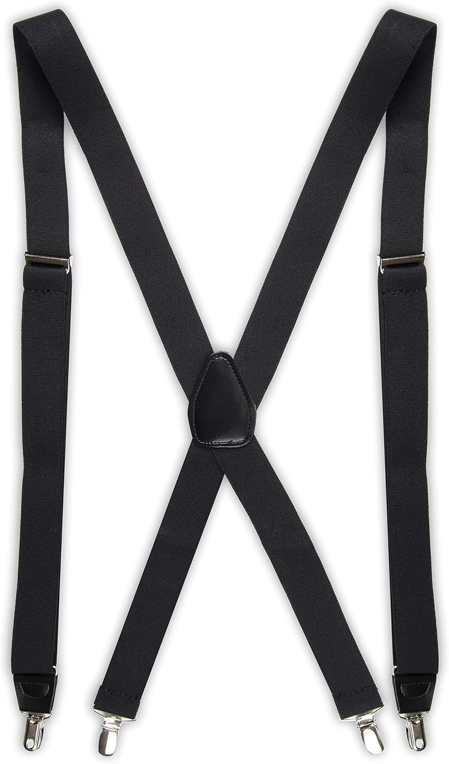 Mens Solid Suspender One Size Black