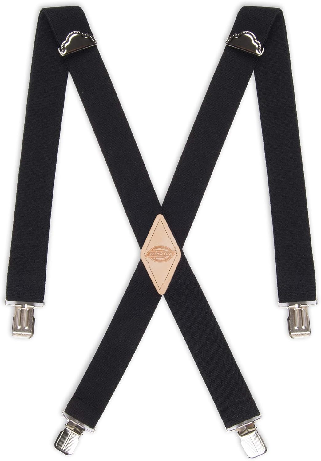 Men’s 1-1/4" Solid Straight Clip Suspender – Adjustable Fit, Heavy-Duty Clips 1 Black One Size