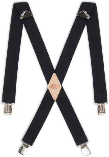 Men’s 1-1/4" Solid Straight Clip Suspender – Adjustable Fit, Heavy-Duty Clips 1 Black One Size