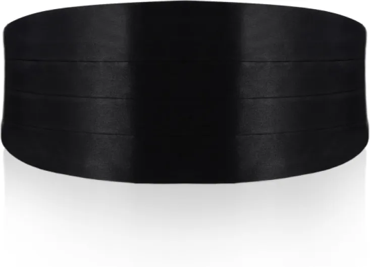 Lusofie Men's Solid Color Cummerbund Black Cumberbund Men with Adjustable Band for Tuxedo Accessories Perfect for Weddings, Proms and Formal Events(Black)