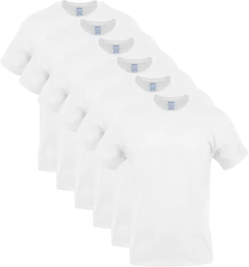 Men's Crew T-Shirts, Multipack, Style G1100 6 White X-Large